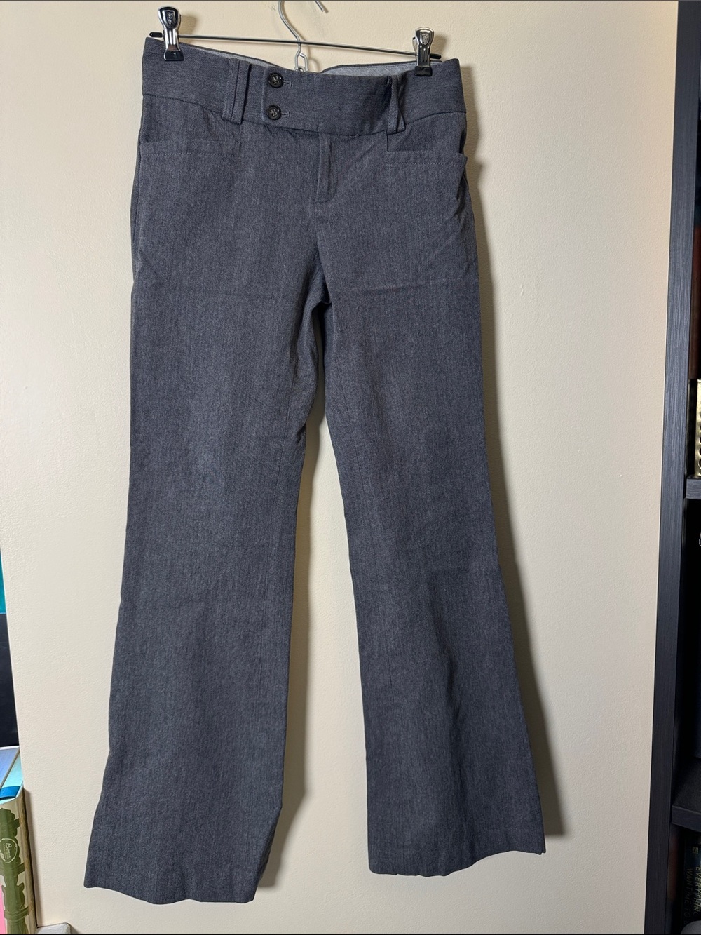 Dark Gray Women's Dress Pants - Flared Leg